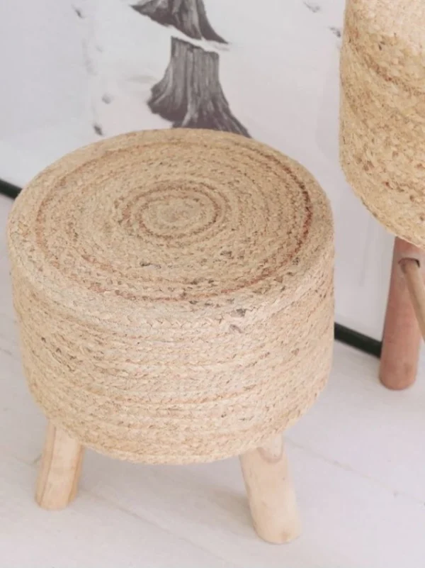 BANQUITO - YUTE Y MADERA NATURAL - Imagen 2
