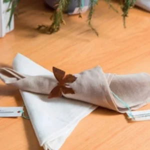 SET X 4 SERVILLETAS DE LINO - BEIGE